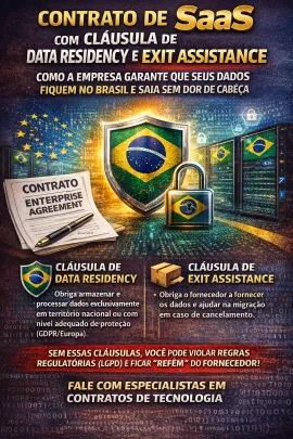 Imagem da notícia Contrato de SaaS com Cláusula de Data Residency e Exit Assistance